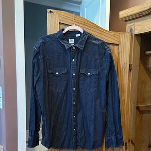 Levi's Navy Denim Shirt XL